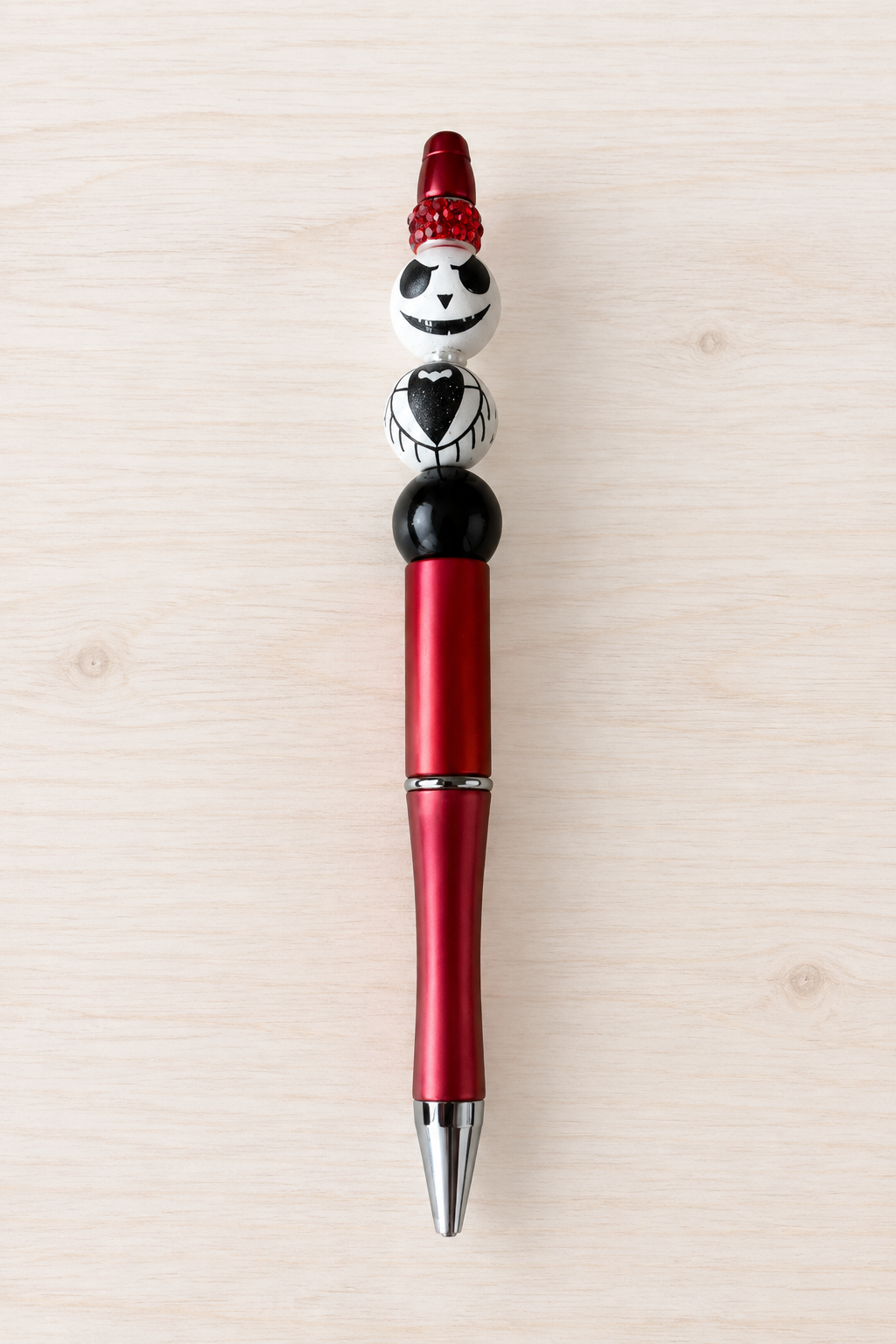 Stylo Monsieur Jack rouge, blanc et noir – Halloween