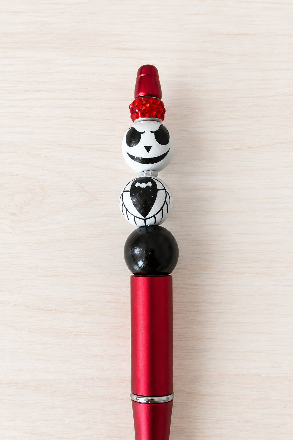 Stylo Monsieur Jack rouge, blanc et noir – Halloween