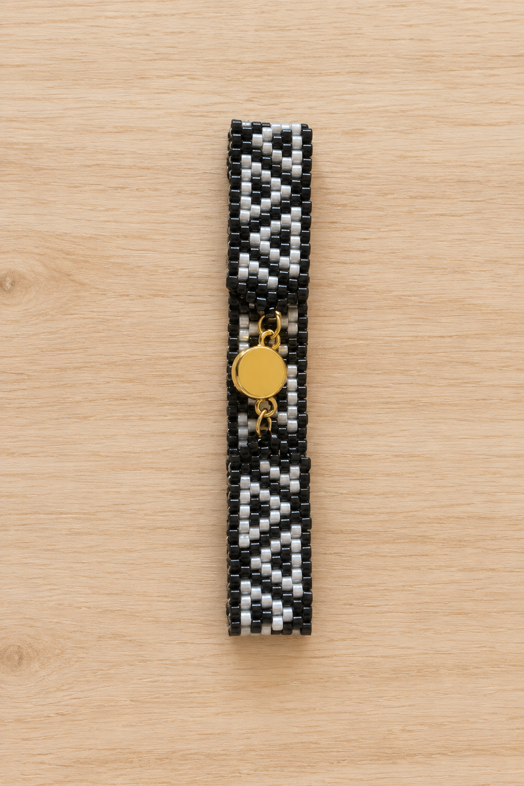 Bracelet Miyuki duo noir et blanc à triangles