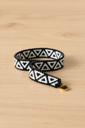 Bracelet Miyuki duo noir et blanc à triangles