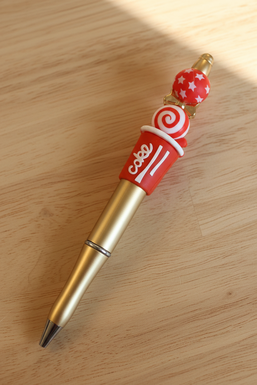 Stylo cola doré bois